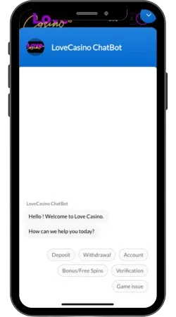 Love Casino Support Interface